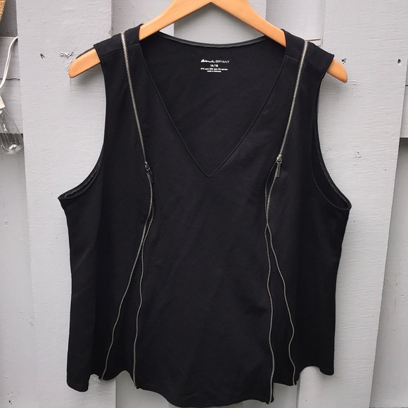 Lane Bryant black zippered sleeveless top knit material size 14/16 - Picture 8 of 8